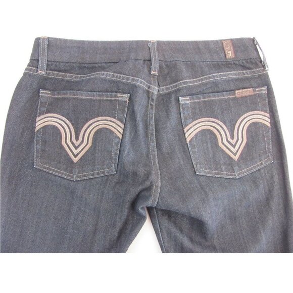 7 for all Mankind Jeans Womens Size 29 (31 x 29) Kate Straight Leg Dark Wash EUC - Picture 3 of 8